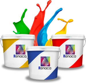 Colorful Paint Splash Buckets Renaca PNG Image