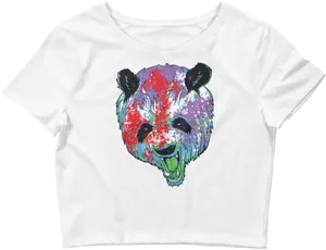 Colorful Panda Graphic Crop Top PNG Image