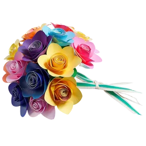 Colorful Paper Bouquet Png 06282024 PNG Image