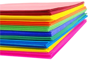 Colorful Paper Sheets Stacked PNG Image