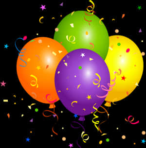 Colorful Party Balloons Background PNG with transparent background