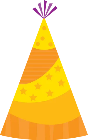 Colorful Party Hat Illustration PNG Image