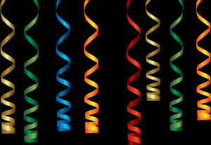 Colorful Party Streamers PNG image with transparent background