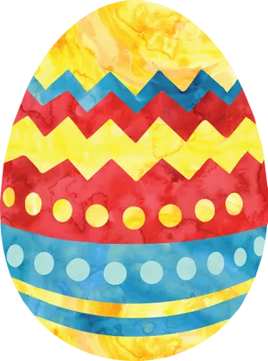 Colorful Patterned Easter Egg PNG Image