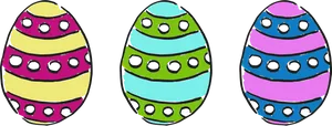 Colorful Patterned Easter Eggs PNG Image