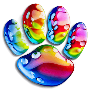Colorful Paw Print Design PNG 23 PNG image with transparent background
