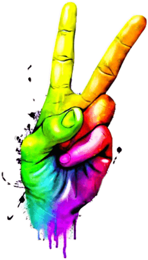 Hand Sign Of Peace , Png Download - Rainbow Peace Sign Fingers, Transparent Png PNG image with transparent background