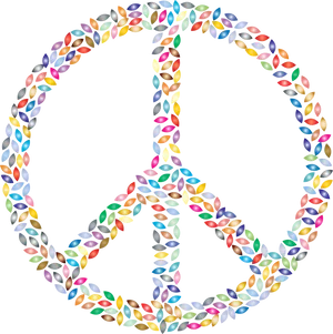 Colorful Peace Sign Lights PNG Image