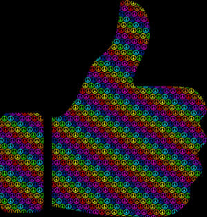 Colorful Peace Sign Thumbs Up PNG image with transparent background