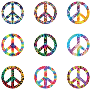 Colorful Peace Signs Collection PNG Image