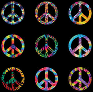 Colorful Peace Signs Collection PNG image with transparent background