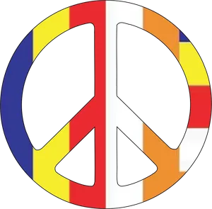 Colorful Peace Symbol Graphic PNG Image