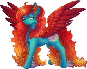 Colorful_ Pegasus_ Artwork PNG Image