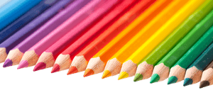 Colorful Pencil Tips Array PNG image with transparent background