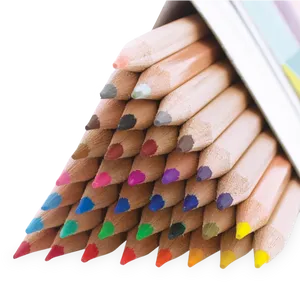 Colorful Pencil Tips Array PNG Image