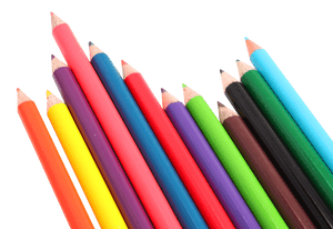 Colorful Pencils Arrangement PNG image with transparent background