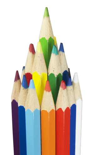 Colorful Pencils Arrangement PNG image with transparent background