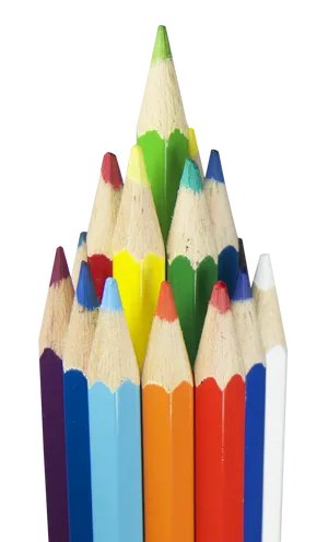 Colorful Pencils Arrangement PNG Image