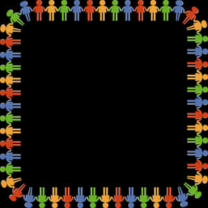 Colorful People Border Graphic PNG image with transparent background