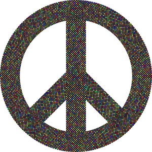 Colorful Pixelated Peace Symbol PNG Image