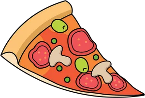 Colorful Pizza Slice Clipart PNG Image