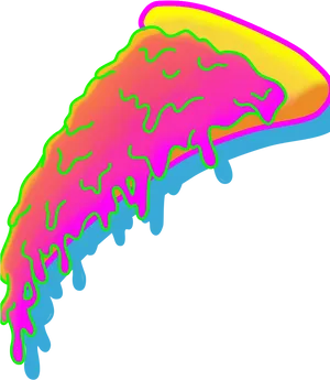 Colorful Pizza Slice Illustration PNG Image