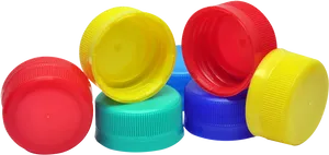 Colorful Plastic Bottle Caps PNG Image