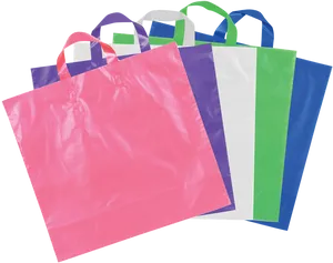 Colorful Plastic Shopping Bags PNG Image