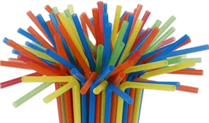 Colorful Plastic Straws Bundle PNG Image