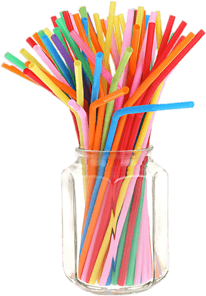 Coloured Straws In A Jar - Plastic Straws Transparent Background, HD Png Download PNG