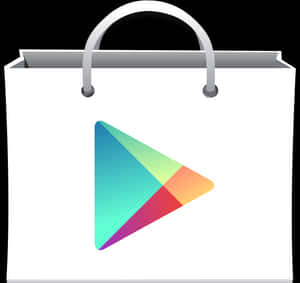 Colorful Play Store Bag Icon PNG with transparent background
