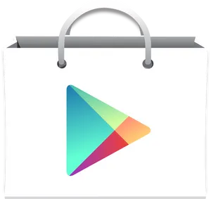 Colorful Play Store Bag Icon PNG Image