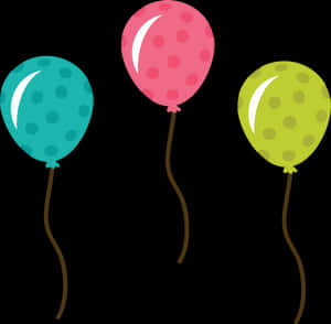 Colorful_ Polka_ Dot_ Balloons PNG image with transparent background