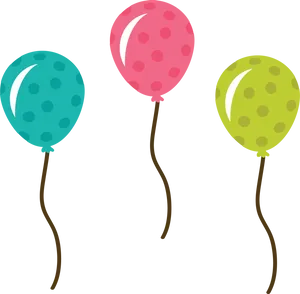 Colorful_ Polka_ Dot_ Balloons PNG Image