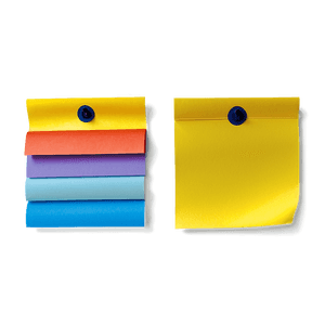 Colorful Post It Notes PNG ofn PNG image with transparent background