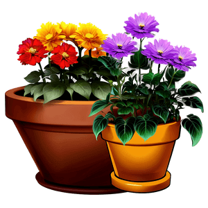 Colorful Potted Flowers PNG 66 PNG
