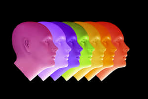 Colorful Profile Headsin Row PNG image with transparent background