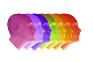 Colorful Profile Headsin Row PNG Image