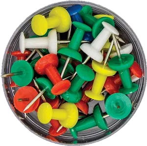 Colorful Push Pins Collection PNG Image