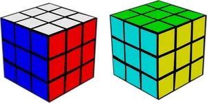 Colorful Puzzle Cubes Illustration PNG Image