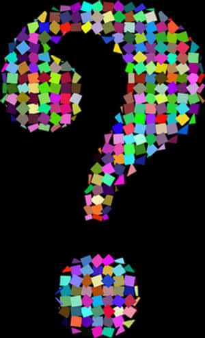 Colorful Question Mark Cubism PNG image with transparent background
