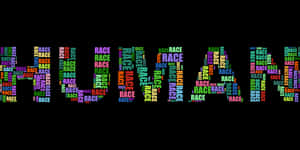 Colorful Race Word Cloudson Black Background PNG image with transparent background