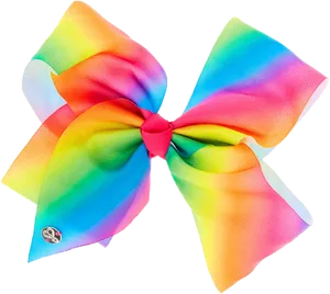 Colorful Rainbow Hair Bow Accessory PNG Image