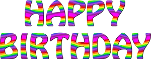 Colorful Rainbow Happy Birthday Text PNG Image