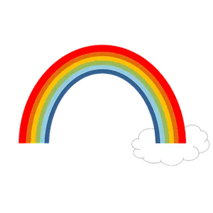 Colorful Rainbowand Cloud Graphic PNG Image