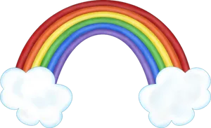 Colorful Rainbowand Clouds PNG Image