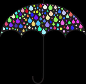 Colorful Raindrop Umbrella PNG with transparent background