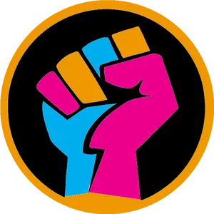 Colorful Raised Fist Graphic PNG Image