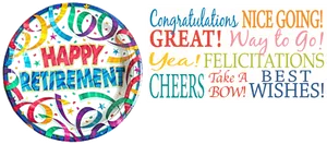 Colorful Retirement Celebration Banner PNG Image