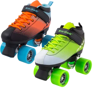 Colorful Riedell Roller Skates PNG Image